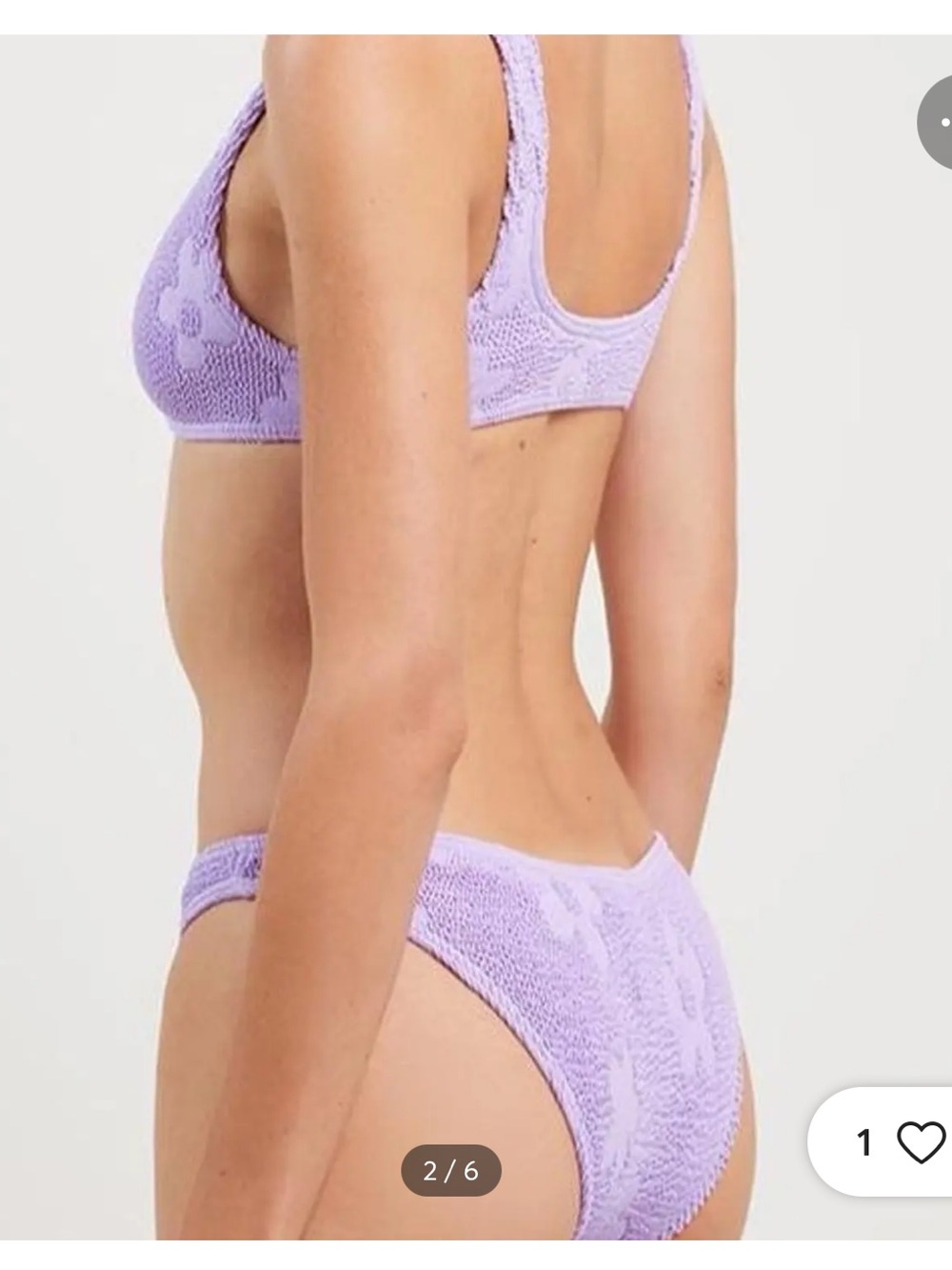 NEW W tags Bond-eye Lavender Floral Knit Bikini Set - Picture 5 of 7
